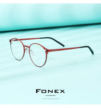 Load image into Gallery viewer, Pure Titanium Glasses Frame Women Retro Round Prescription Eyeglasses  New Men Antiskid Optical Screwless Eyewear