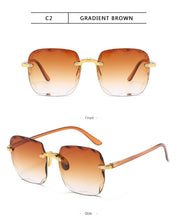 Carica l'immagine nel visualizzatore di Gallery, 2022 Occhiali da sole quadrati senza montatura Donne Designer di marca di lusso Occhiali rossi estivi Occhiali da sole moda per uomo UV400 Shades Oculos 