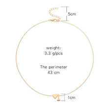 Load image into Gallery viewer, Fashion Tiny Heart Dainty Initial Letter Name Necklaces Choker Chain Necklace For Women Gold Color Pendant Jewelry Gift Collier