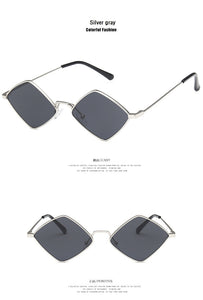 2022 Sunglasses Women Metal Rhombus Sun glasses Irregular Vintage Small Frame Goggle Uv400 Ladies Oculos Gafas De Sol