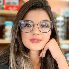 Load image into Gallery viewer, Clear Glasses Frame Computer Cell Phone Women Cat Eye Anti Blue Light Metal Eyewear Blocking Glasses Optical Spectacle Eyeglass
