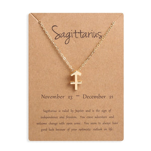 Men Women 12 Horoscope Zodiac Sign Gold Pendant Necklace Aries Leo 12 Constellations Jewelry Kids Christmas Gifts 19NOV91