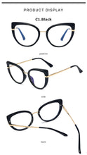 Load image into Gallery viewer, Cat Eye Anti Blue Light Optical Glasses Women Prescription Myopia Eyeglass Frame Ladies Clear Computer Glasses