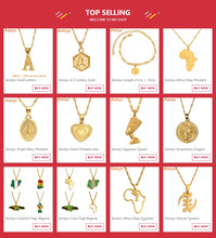 Carica l&#39;immagine nel visualizzatore di Gallery, Anniyo Length 53CM/83CM/200CM Width 9MM, Ethiopian Thick Necklaces Women Gold Color Africa Eritrea Men Chain Dubai Arab #046506