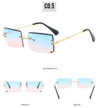 Load image into Gallery viewer, Fashion Popular Rimless Rectangle Sunglasses Women Men Shades Alloy Glasses UV400 O264