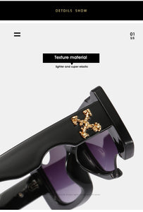 D&T 2022 New Fashion Rectangle Sunglasses Women Men Brand Designer Distinctive Incomplete Style Gradients Lens PC Frame UV400