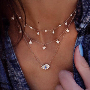 BOHO Bohemian Gold Necklaces For Women Coin Heart Flower Star Choker Pendant Necklace 2020 Ethnic Female Jewelry Gift