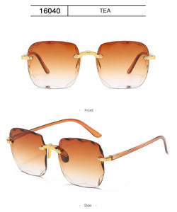 Square Sunglasses Women Frameless Gradient Sun Glasses Women/Men Brand Designer Retro Pink Outdoor Lentes De Sol Mujer