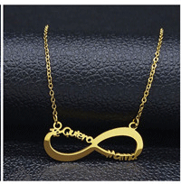 Mom Son Daughter Stainless Steel Zircon Copper Chain Necklace for Women Golod Color Statement Necklaces Jewelry bijoux N96S01
