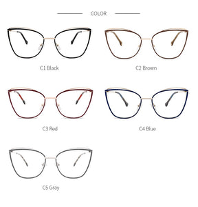 Metal Glasses Frame Women Cat Eye Myopia Computer Eyeglasses Frame  Lady Stylish Eyewear High Quality MS3535