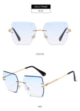 Carica l'immagine nel visualizzatore di Gallery, Occhiali da sole senza montatura di nuova moda Occhiali da sole di marca di lusso da donna Occhiali da sole quadrati in metallo UV400 Shades Eyewear Oculos Gafas de sol 