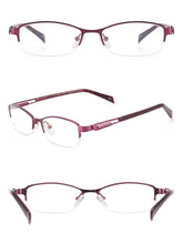 Load image into Gallery viewer, Women Fashion Glasses Metal Half Rim Oval Eyeglass Frame For Prescription Lenses Myopia Reading Multifocal