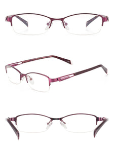 Women Fashion Glasses Metal Half Rim Oval Eyeglass Frame For Prescription Lenses Myopia Reading Multifocal