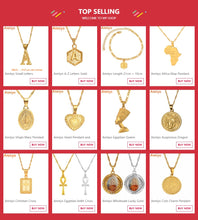 Load image into Gallery viewer, Anniyo Gold Color Africa Map With Flag Pendant Chain Necklaces African Maps Jewelry for Women Men #035321P
