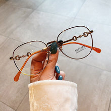 Load image into Gallery viewer, 2022 New Fashion Brand Clear Lens Round Anti-blue Light Eyeglasses For Women Tetro Elegant Computer Myopia Glasses Gold Leopard