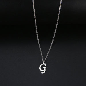 Women A-Z Alphabet Letter Pendant Necklaces Personalization Stainless Steel Necklace Glamour Jewelry