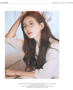 Anti Blue Light Glasses Women Titanium Frame Round Clear Computer Glasses Photochormic Optical Eyeglasses  New BF1820