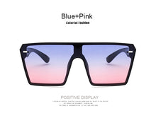 Load image into Gallery viewer, 2022 Fashion Oversized Square Sunglasses Retro Gradient Big Frame Sun Glasses For  Women One Piece Gafas Shade Mirror Clear Lens