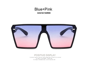 2022 Fashion Oversized Square Sunglasses Retro Gradient Big Frame Sun Glasses For  Women One Piece Gafas Shade Mirror Clear Lens