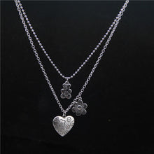 Load image into Gallery viewer, Punk Rock Flower Bear Heart Pendant Necklace Hip Hop Fashion Jewelry Cool For Women Girl Gifts Accessories Party Nightclub Gifts