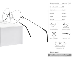 Screwless Eyewear Prescription Eyeglasses Frame Women Round Myopia Optical Denmark Korean Glasses Frame Men Titanium 98607