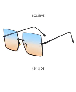2022 Sunglasses Women Luxury Sun Glasses For Women Glasses Retro Brand Square Sunglasses Women Metal Half Frame Eyewear
