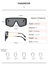 Load image into Gallery viewer, Oversized butterfly Sunglasses Women 2022 Luxury Brand Fashion Flat Red Black Clear Lens One Piece Men Gafas Shade Mirror UV400