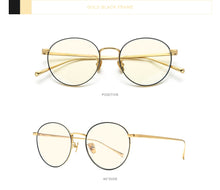 Load image into Gallery viewer, Pure Titanium Anti Blue Light Blocking Glasses for Women Retro Round Eyeglasses Men  New Vintage Optical Eyewear