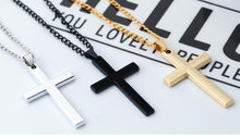 Load image into Gallery viewer, Fashion Stainless Steel Cross Gold Silver Color Necklace for Women Men Vintage Chain Crystal Pendant Long Necklaces Jewelry