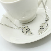 Load image into Gallery viewer, Unisex 2 Pcs BFF Necklace Women Crystal Heart Pendant Best Friend Letter Necklace Fashion Couple Necklace Men Friendship Jewelry