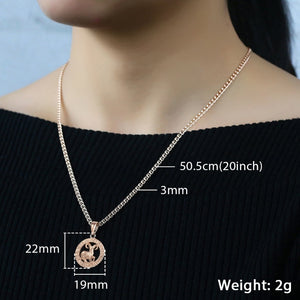 12 Zodiac Sign Constellations Pendants Necklaces For Women Men 585 Rose Gold Male Jewelry Fashion Birthday Gifts GPM16