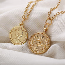 Load image into Gallery viewer, Fashion Gold Moon Star Coin Necklace For Women Bijoux Heart Choker Long Pendants Necklaces 2020 Geometric Vintage Jewelry