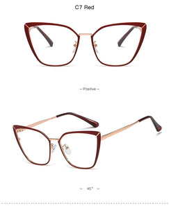 Clear Glasses Frame Computer Cell Phone Women Cat Eye Anti Blue Light Metal Eyewear Blocking Glasses Optical Spectacle Eyeglass