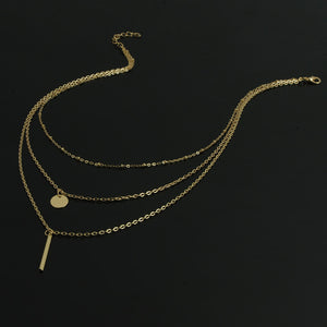 Multilayer Necklaces & Pendants For Women Gold/Silver Color Long Chain Female Pendant Necklace Fashion Jewelry Collier Femme