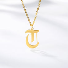 Load image into Gallery viewer, Old English Letter Initial Necklaces For Women Men Gold Silver Color Stainless Steel Chain Male Female Pendant Necklace Jewelry