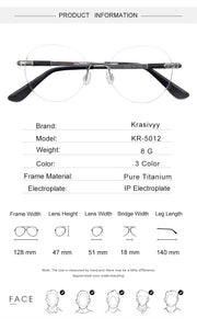 Krasivyy Vintage Round Rimless Glasses Frame Women B Titanium Myopia Optical Prescription Eyeglasses Men New Screwless Eyewear