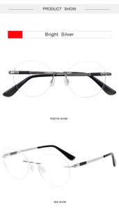 Krasivyy Vintage Round Rimless Glasses Frame Women B Titanium Myopia Optical Prescription Eyeglasses Men New Screwless Eyewear
