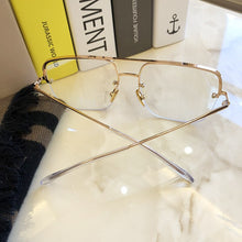 Load image into Gallery viewer, Half Frame Alloy Square Clear Glasses Frame Men Anti-blue Light Eyeglasses Oversized Retro Computer Goggle Eyewear Women Shades