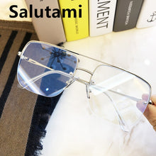 Load image into Gallery viewer, Half Frame Alloy Square Clear Glasses Frame Men Anti-blue Light Eyeglasses Oversized Retro Computer Goggle Eyewear Women Shades