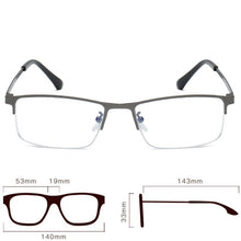 Load image into Gallery viewer, Half Frame Blue film Anti-blue light Nearsighted Glasses Resin Nearsight Woman Men Shortsighted Myopia Eyewear -1. 1.5 2 2.5 3 4