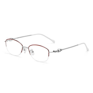 Half Frame Frame women Ultra Light Alloy Glasses Frame Myopia And Hyperopia Optical Prescription Glasses Frame 8020Z