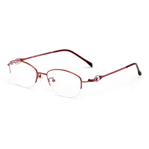 Half Frame Frame women Ultra Light Alloy Glasses Frame Myopia And Hyperopia Optical Prescription Glasses Frame 8020Z