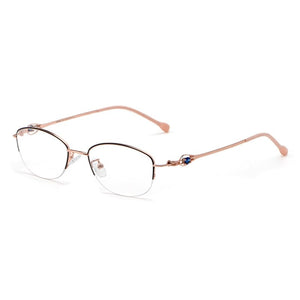 Half Frame Frame women Ultra Light Alloy Glasses Frame Myopia And Hyperopia Optical Prescription Glasses Frame 8020Z