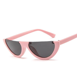 Half Frame Women Sunglasses Cat Eye Trend Designer Brand Retro Black Frame Glasses Semi-rimless Oculos De Sol