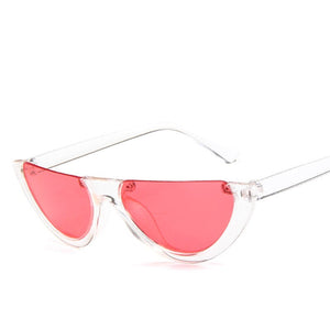 Half Frame Women Sunglasses Cat Eye Trend Designer Brand Retro Black Frame Glasses Semi-rimless Oculos De Sol