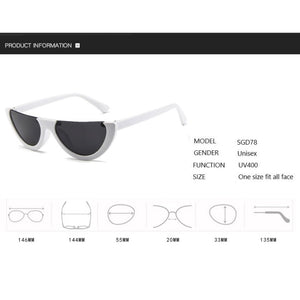 Half Frame Women Sunglasses Cat Eye Trend Designer Brand Retro Black Frame Glasses Semi-rimless Oculos De Sol