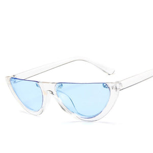 Half Frame Women Sunglasses Cat Eye Trend Designer Brand Retro Black Frame Glasses Semi-rimless Oculos De Sol