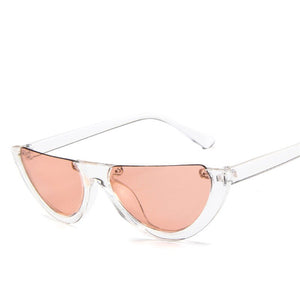 Half Frame Women Sunglasses Cat Eye Trend Designer Brand Retro Black Frame Glasses Semi-rimless Oculos De Sol