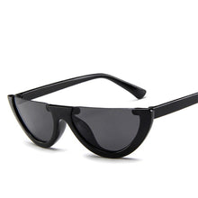 Load image into Gallery viewer, Half Frame Women Sunglasses Cat Eye Trend Designer Brand Retro Black Frame Glasses Semi-rimless Oculos De Sol