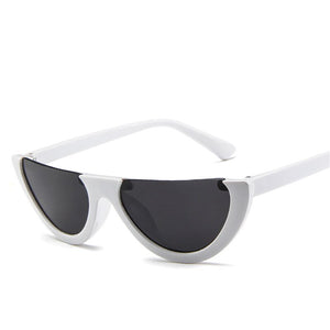 Half Frame Women Sunglasses Cat Eye Trend Designer Brand Retro Black Frame Glasses Semi-rimless Oculos De Sol